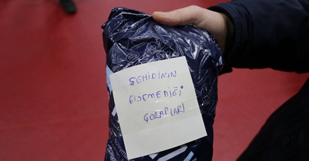 "Şehidimin giyemediği çoraplar" notuyla yardımda bulunuldu